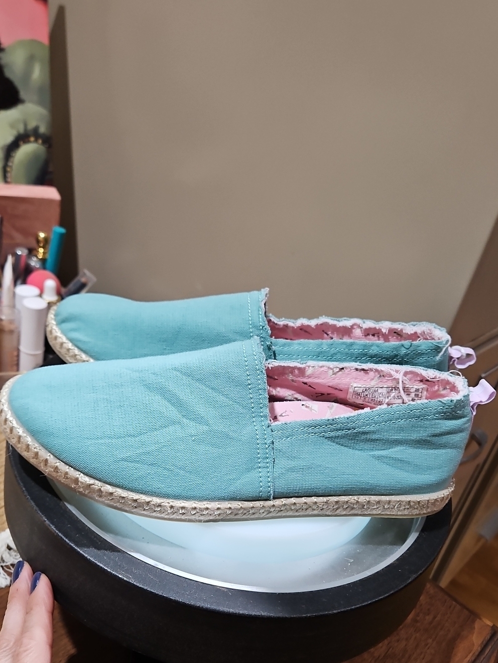 Vionic Teal Canvas Espadrille Slip-On - Picture 8 of 14